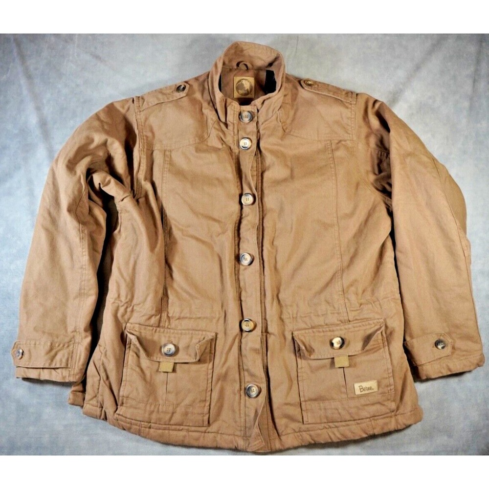 Berne Jacket Womens 2XL Duck Canvas Coat Quilt Lined Heavy Zip and Snap